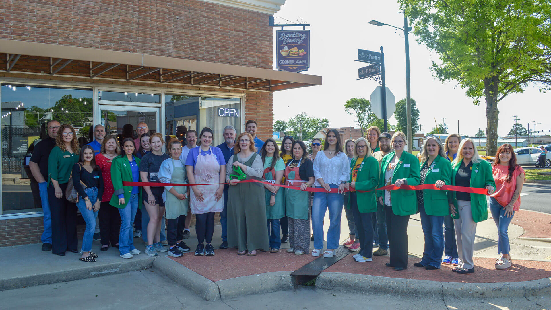 Ribbon cutting ceremony at Something Savory.