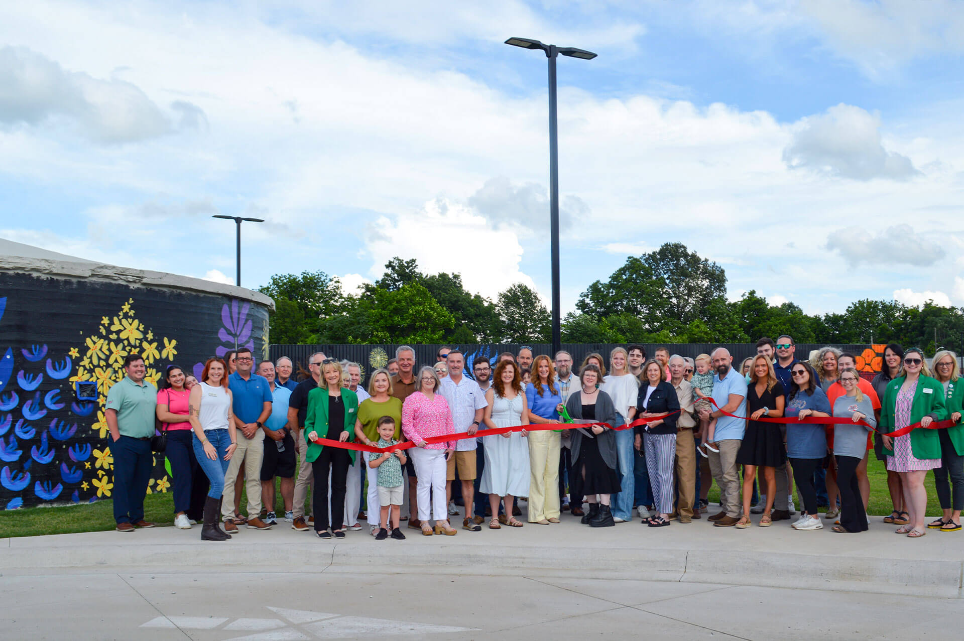 Ribbon Cutting at the Power Plant Park, for the New Mural located in Downtown Paragould