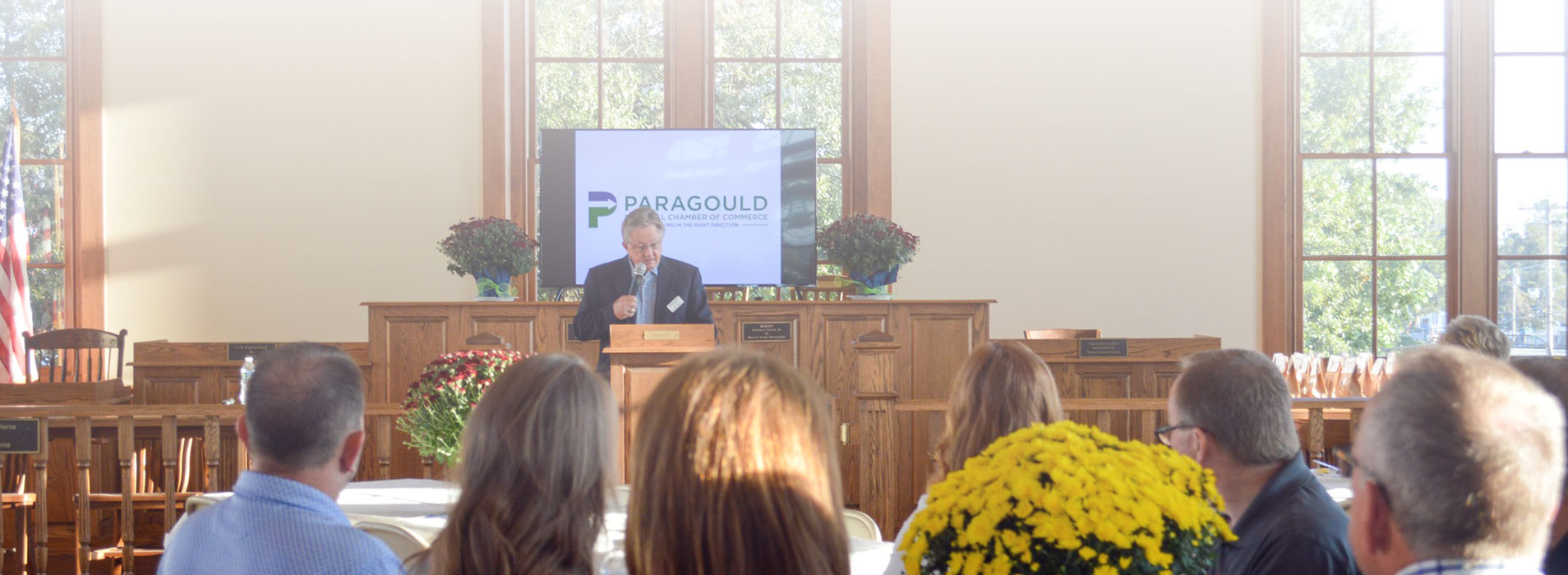 Paragould Mayor Josh Agee at the opening of the Paragould City Hall Building